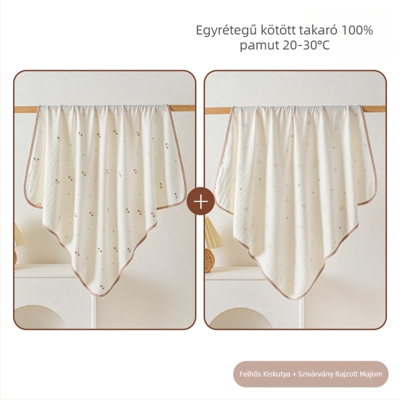 Beanyue Bébi kötött pamut kendő, könnyű, minden évszakra, újszülötteknek (0–1 év), mintákkal állatok/rajzfilmek/virágok