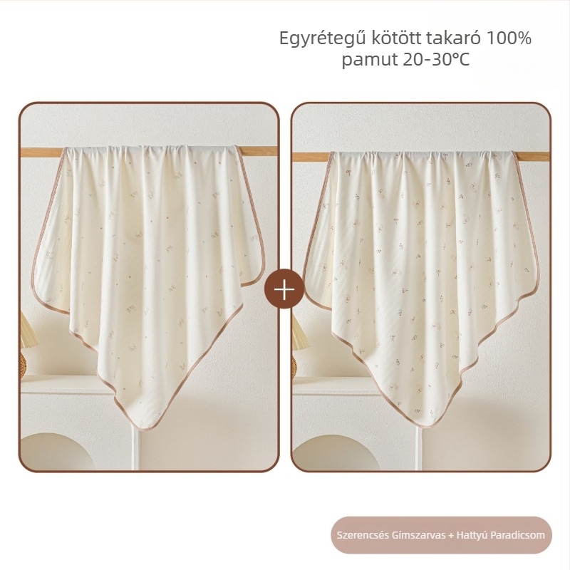 Beanyue Bébi kötött pamut kendő, könnyű, minden évszakra, újszülötteknek (0–1 év), mintákkal állatok/rajzfilmek/virágok