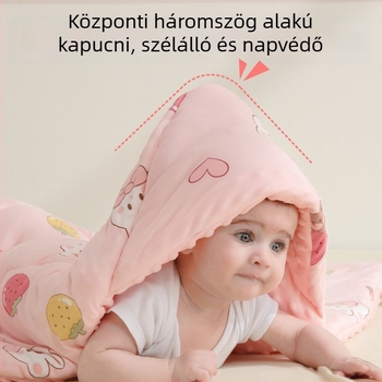 Újszülött babáknak készült ölelős plüss takaró pöttyös textúrával, mind a szezonokban használható, szintetikus rostból