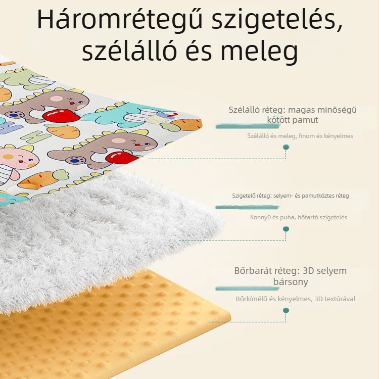 Újszülött babáknak készült ölelős plüss takaró pöttyös textúrával, mind a szezonokban használható, szintetikus rostból