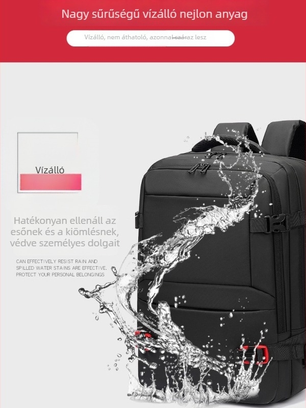14 hüvelykes laptophoz hátizsák, 20–35 literes kapacitás, vízálló Oxford anyag, görbült vállpántok, uniszex utazáshoz