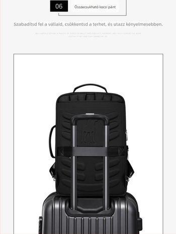 WILLIAMPOLO laptop hátizsák férfiaknak — üzleti utazás, műbőr, kapacitás 20L alatt, ívelt vállpánt, vízálló