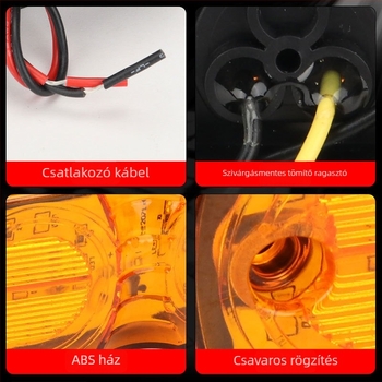 Kamion oldalsó LED lámpák – kettős kör alakú 12 LED jelzőfények, univerzális, PVC 10W 12V TRUCK026