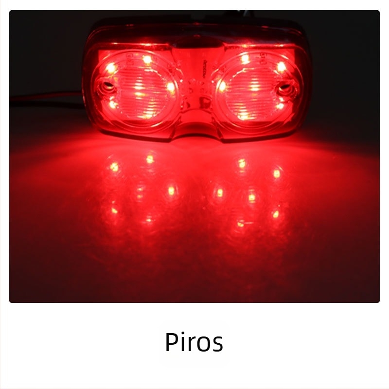 Kamion oldalsó LED lámpák – kettős kör alakú 12 LED jelzőfények, univerzális, PVC 10W 12V TRUCK026