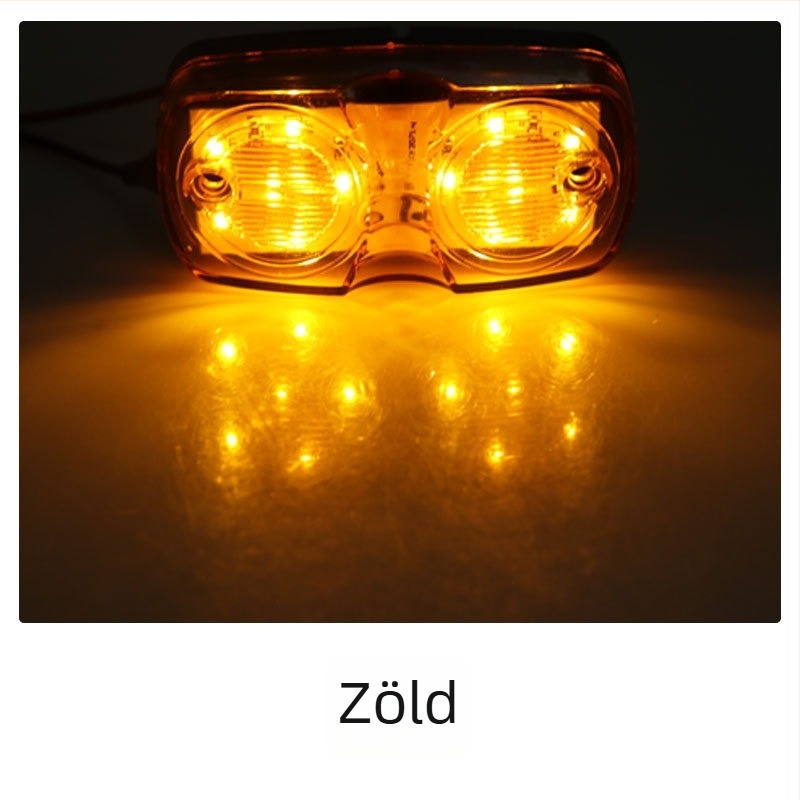 Kamion oldalsó LED lámpák – kettős kör alakú 12 LED jelzőfények, univerzális, PVC 10W 12V TRUCK026