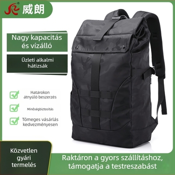 Uniszex hátizsák diákoknak és utazásokhoz, vízálló 16 hüvelykes laptophoz, poliészter, kapacitás 36–55 L, üzleti elit stílus