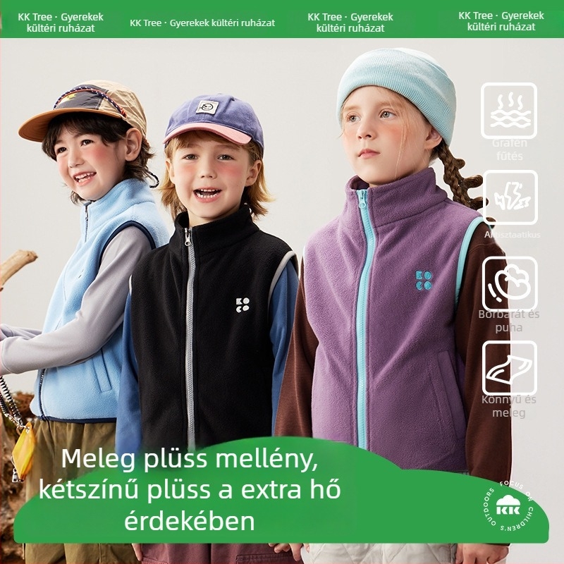 Gyerek mellény, uniszex, 100% poliészter, cipzár, bélés nélküli, tél 2025