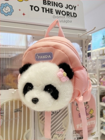 Panda gyerekeknek óvodai hátizsák — nylon, légáteresztő, ívelt vállpánt, poliészter bélés