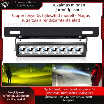 8 LED-es rendszámtábla lámpa, alumínium ház, 8–85V, hosszú hatótávolságú off-road járművekhez