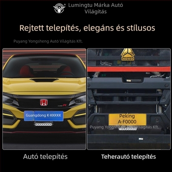 8 LED-es rendszámtábla lámpa, alumínium ház, 8–85V, hosszú hatótávolságú off-road járművekhez