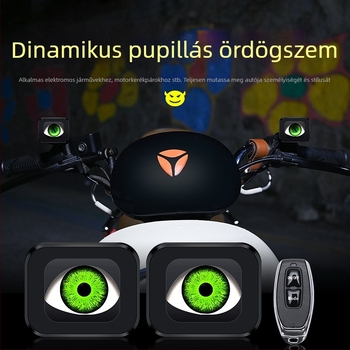 LED démoni szem a elektromos motorkerékpár visszapillantó tükréhez — külső szemfény világítás, több üzemmóddal