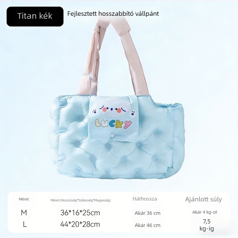 Sour Bear háziállat táska macskáknak és kiskutyáknak, puha 3D pamut töltéssel, rajzfilmszerű minta, 7,5 kg kapacitás