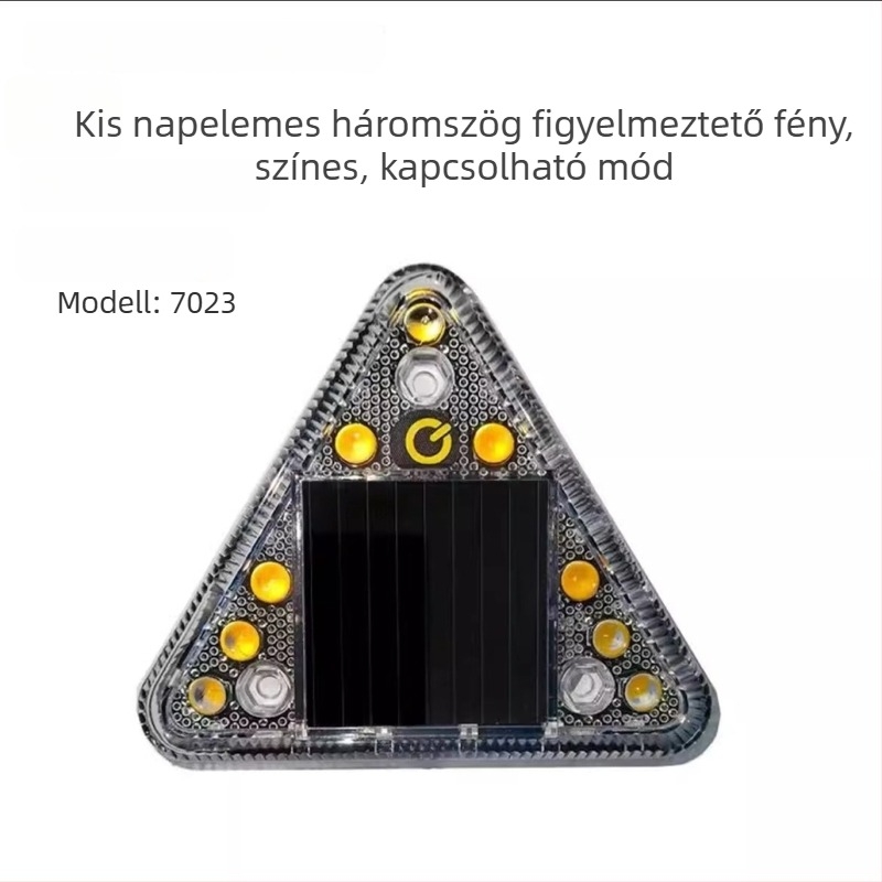 Mini háromszög alakú napelemes figyelmeztető lámpa autókhoz, vezeték nélküli, hátsó ütközés figyelmeztetés, hátsó lámpa