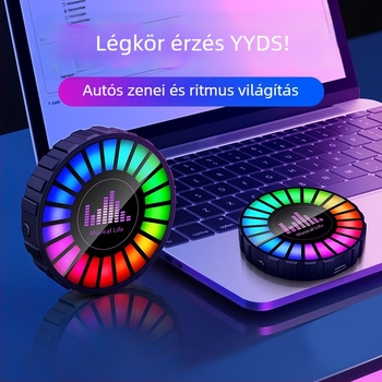 Sinok autó LED ritmikus fény hangvezérléssel és aromaterápiával, 3D zenei hangulatlámpa, 12W 5V, Modell CD, általános célú