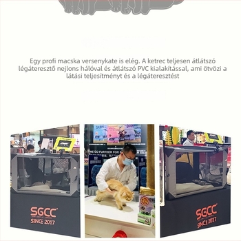 DODOPET Átlátszó macska kiállítási ketrec – telepítésmentes, hordozható és összecsukható, nagy kapacitású