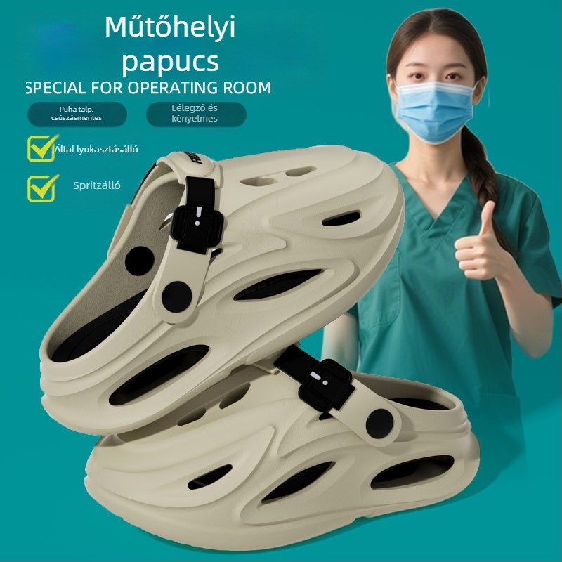 Crocs-stílusú férfi szandálok mindennapi viseletre; EVA felső rész, EVA talp, injektált formázású konstrukció