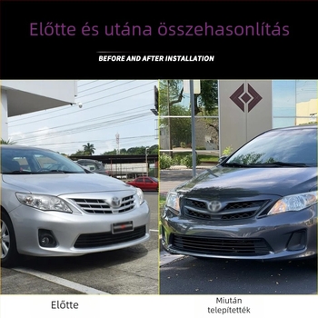 Vky Toyota Corolla 2011-2013 első lökhárító grille, ABS műanyag, lökhárítóhoz illeszkedő, sport elektroplatinált rács, alkatrész szám 53100-02410