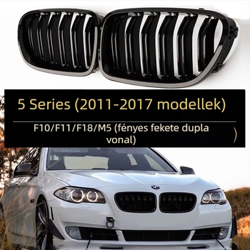 BMW 5-ös sor elülső lökhárító rács - ABS műanyag, kétvonalas dizájn, illeszkedik a 2011-2017 modellévekhez