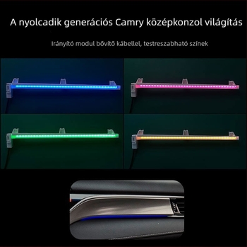 Highville LED műszerfal-környezeti világítás Toyota Camry 8. generációhoz (2018–2023) – Modell 879; Snap-on rögzítés; 12V; 1.3W; ABS