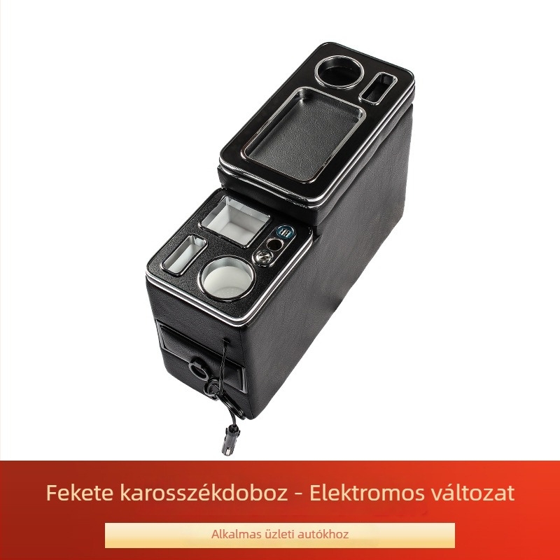 Általános járművekhez készített kartámasz tároló doboz — bőr, Inzeno, általános modell, telepítési támogatás