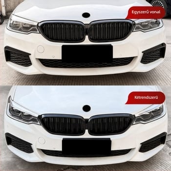 BMW 5-ös sorozat G30/G31 (2017–2020): ABS hűtőmaszk vízszintes és párhuzamos rudakkal, lökhárítóba szerelhető, tömeg 1,2 kg