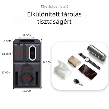 Autó középső kartámasz rendező – bőr, univerzális kompatibilitás, tömeg 500 g, Öt az egyben tárolás