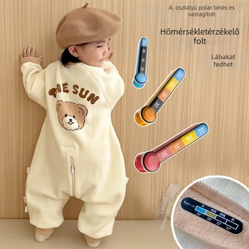 AEgtesol Baba vastag fleece-bélésű alvózsák csont nélküli, külön lábak, ősz-tél