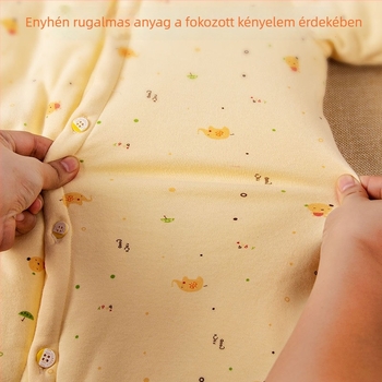Őszi-téli vastag pamut hálózsák babáknak és gyerekeknek, hosszú ujjú, medve minta