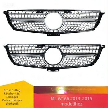 Mercedes-Benz ML W166 (2013-2015) első arcmaszk/grille Full Sky Star dizájnnal, ABS műanyag, lökhárítóba szerelés, testreszabás elérhető