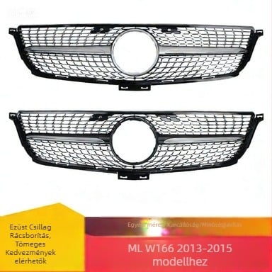 Mercedes-Benz ML W166 (2013-2015) első arcmaszk/grille Full Sky Star dizájnnal, ABS műanyag, lökhárítóba szerelés, testreszabás elérhető