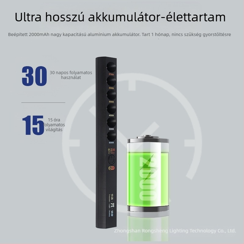 LED többfunkciós botlámpa színhőmérséklettel – hordozható színhőmérséklet-mérő eszköz (3W, 5V, 200 lm, IP40)