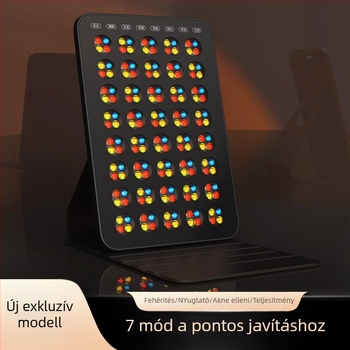 LED arcbőr-fényterápiás eszköz kék és piros fénnyel, otthoni használatra, hordozható, beépített 2000–4000 mAh akkumulátor, IPX4 vízálló, bőrfehérítés és megújulás