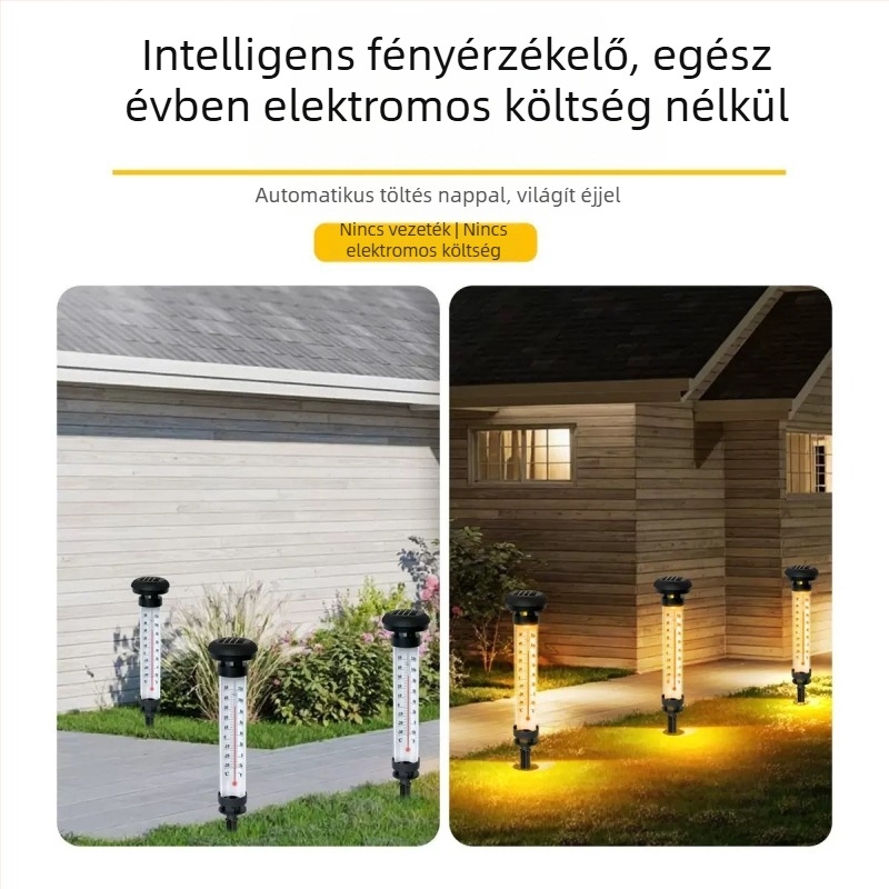 Napkollektoros kültéri lámpa, vízálló, modell YZ-1127, 0,5W, kínai stílus, 6–12 órás világítás