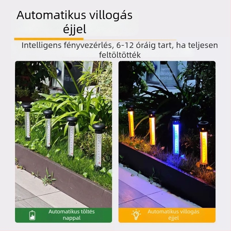 Napkollektoros kültéri lámpa, vízálló, modell YZ-1127, 0,5W, kínai stílus, 6–12 órás világítás