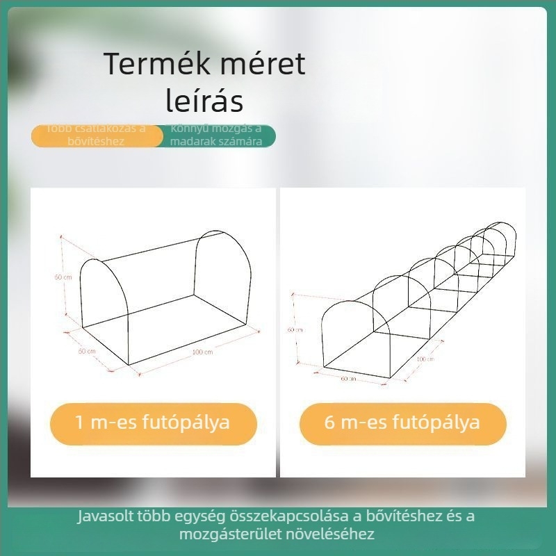 Tunel típusú szabadon tartott csirkeól és nyúlketrec fémhálóval