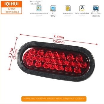 Pótkocsi hátsó lámpa, 24 LED, 12V, 4.8W, SMD LED, ABS