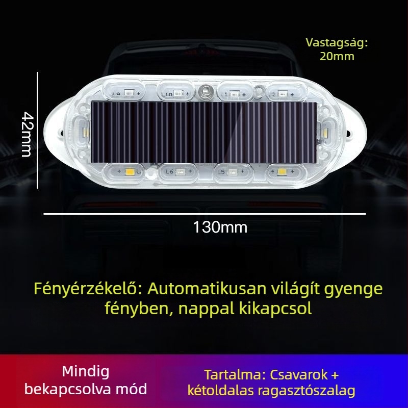 Napenergia-hátulsó figyelmeztető villogó teherautókhoz, erős fény, mágneses anti-tolvaj védelem és töltés a hátsó fénynél, éjszakai láthatóságért