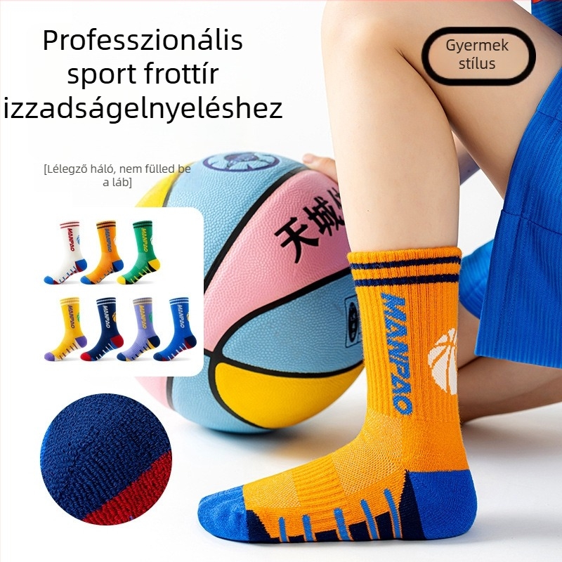 Luo Han Gyerekeknek szánt sportzokni — középmagas kosárlabda zokni fiúknak és tiniknek