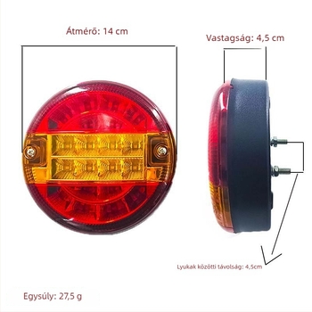 Autó hátsó lámpa, LED burger fény, 12/24V, 5,5W, 300lm, LED, 6000K