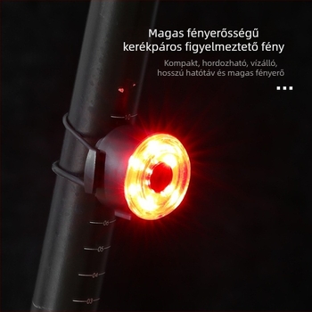 Kerek hátsó kerékpár lámpa - USB újratölthető, kompatibilis a mountain bike-kal, nagy fényerő, éjszakai közlekedésre