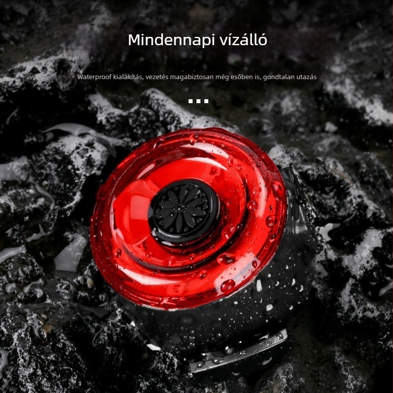 Kerek hátsó kerékpár lámpa - USB újratölthető, kompatibilis a mountain bike-kal, nagy fényerő, éjszakai közlekedésre