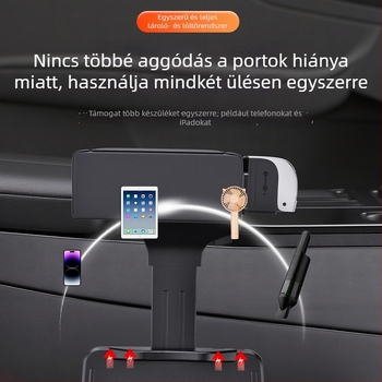 Bőrből készült középső kartámasz párna autóhoz, multifunkcionális tárolórekesz és pohártartó, általános használatra, testreszabható