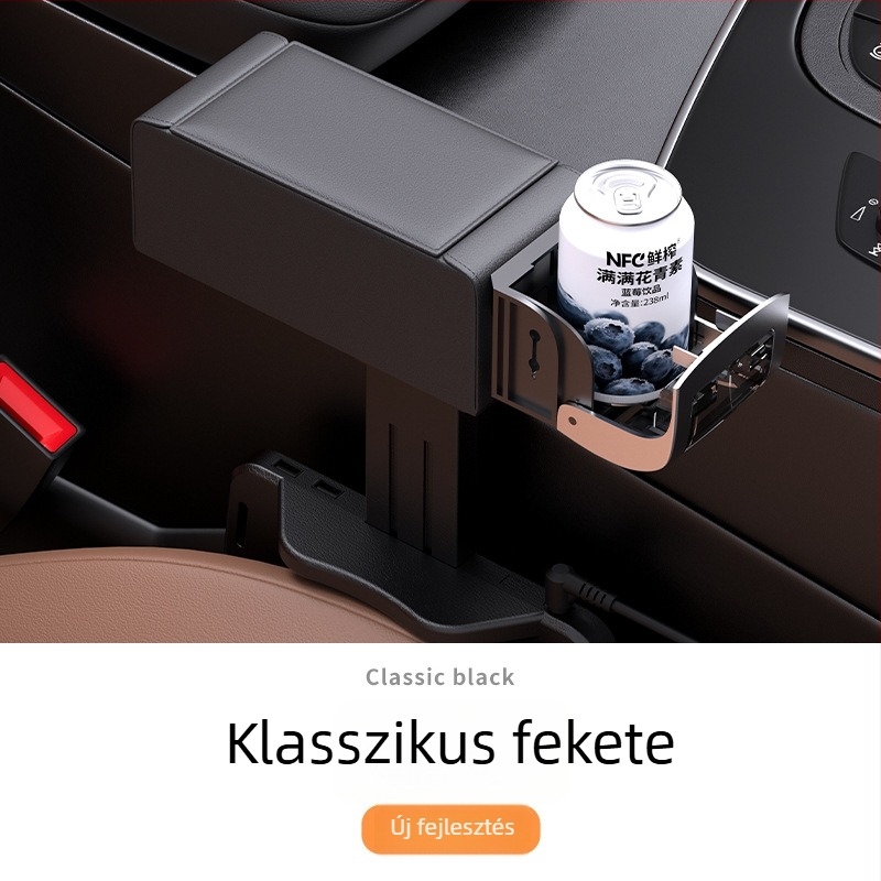Bőrből készült középső kartámasz párna autóhoz, multifunkcionális tárolórekesz és pohártartó, általános használatra, testreszabható