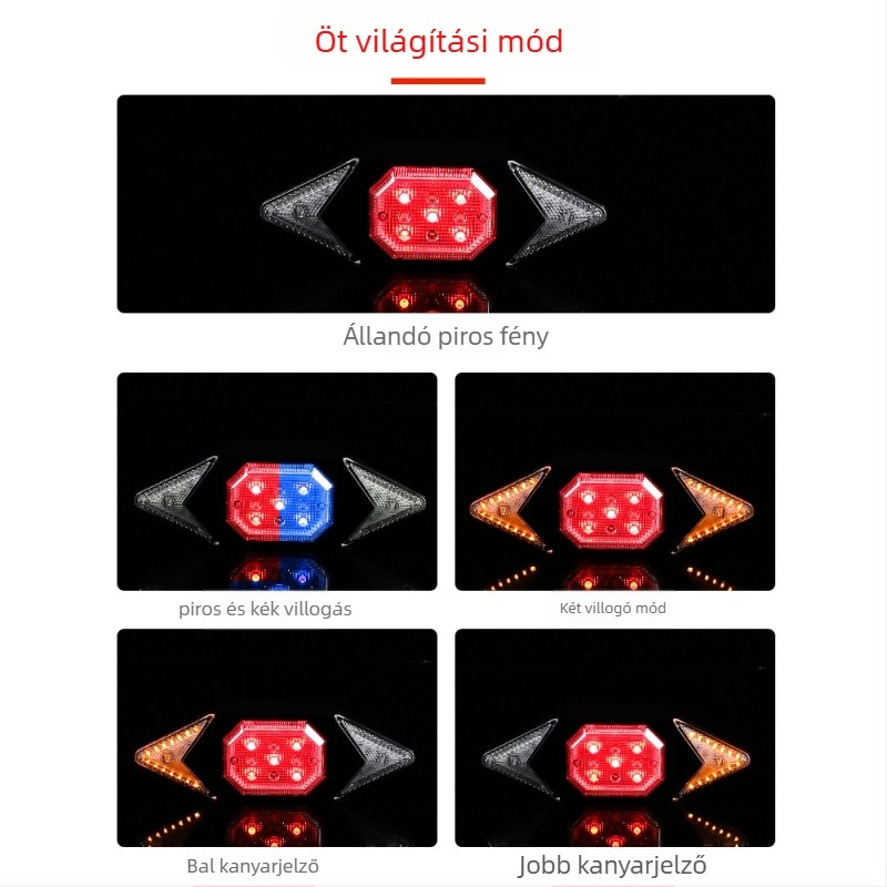 Meilong USB-töltésű kerékpár világítás készlet - első és hátsó lámpa, vízálló