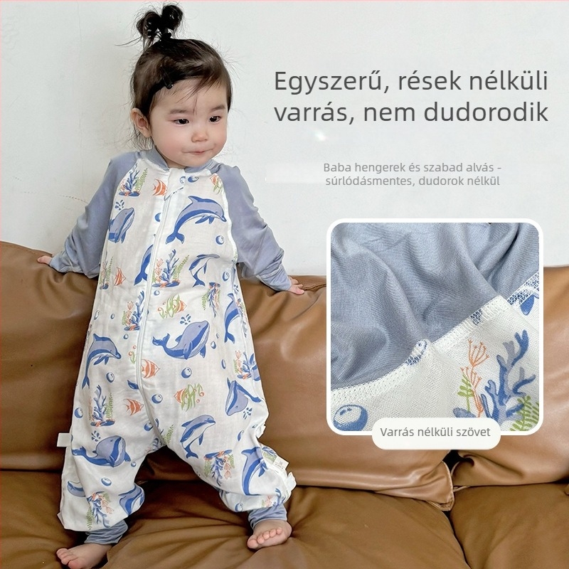 Baba- és totyogó korosztály számára alvózsák - bambusz rost anyag, töltet tiszta pamut, nyár, karikatúra minta, cipzár műgyanta kivitelben