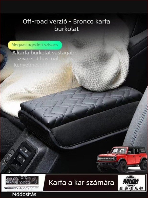 Ivinsi bőr könyöklőfedél Ford Mustanghoz – központi emelő párna