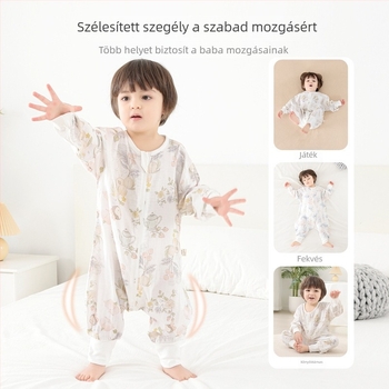 Gyerekeknek széttett lábú alvózsák – pamut-bambusz anyag, bambusz pamut bélés, töltet nélkül, nylonos cipzár, mintás rajzfilm