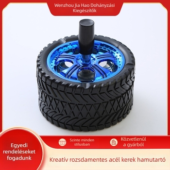 Autó hamutartó fedéllel, nyomás–rotációs zár, kerek kialakítás; Anyag: hidegen hengerelt lemez + PVC; logó nyomtatás; testreszabható; Márka: Jiahao