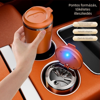 Autó hamutál fedéllel, fém szerkezet, modell 656t-11, autós kiegészítő