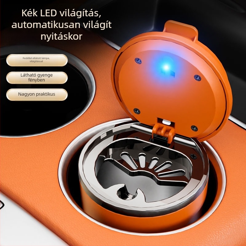 Autó hamutál fedéllel, fém szerkezet, modell 656t-11, autós kiegészítő